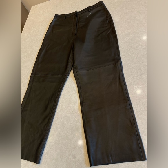 Reformation Veda Leather Cropped Pants In Black Size 12 - Picture 10 of 17